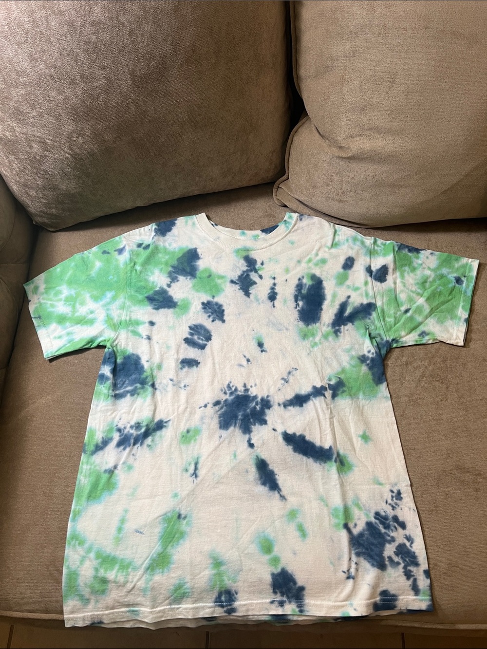Big kids Tie-Dye Short Sleeve Tee in Blue & Green XXL-18